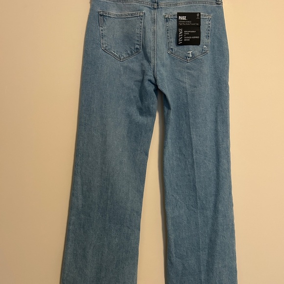 New PAIGE Jeans Light Blue High Rise Wide Leg Leenah Ankle NWT size 28 baggy - Picture 4 of 6
